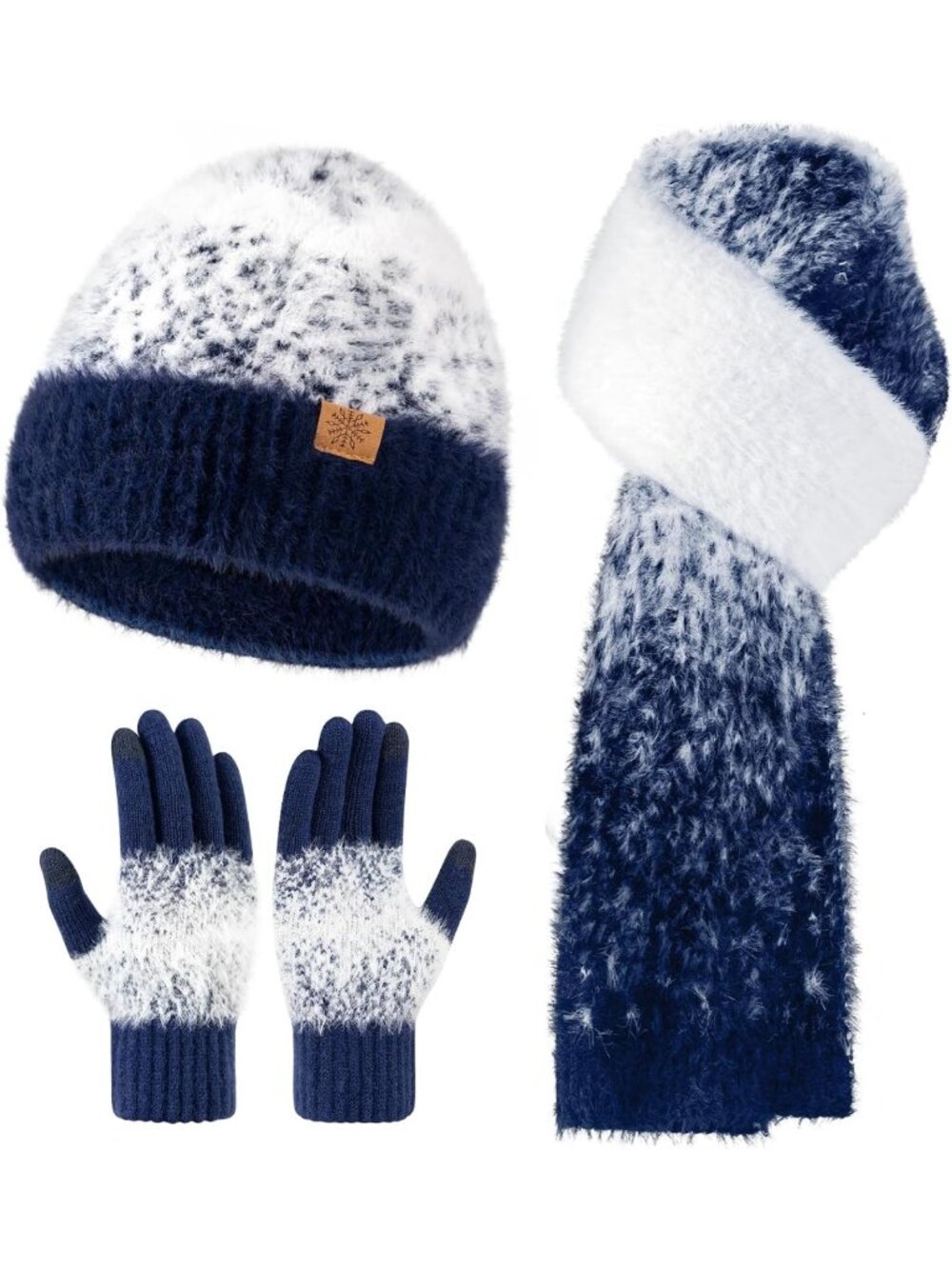 Cozy Winter Beanie, Scarf & Gloves Set for Women - Touchscreen Knit 3-in-1